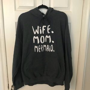 Wife - Mom - Mermaid hooded pullover sweatshirt.